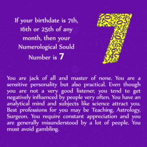 Numerological Soul Number 7